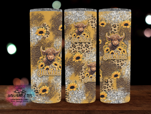 Highland Cow Stay Humble  - Custom 20oz Sublimated Tumbler – Made to Order
