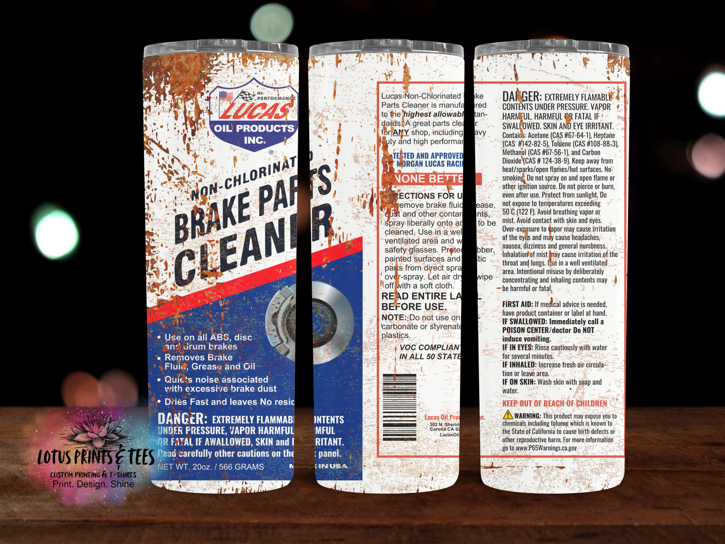 Brake Parts Cleaner - Custom 20oz Sublimated Tumbler – Made to Order