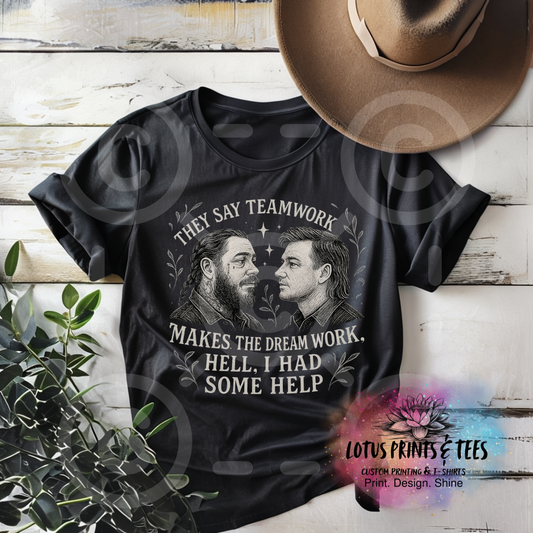 Teamwork Dreamwork Custom Graphic Top