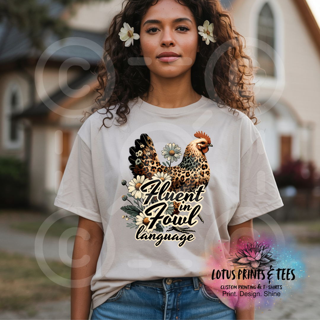 Fluent in Fowl Custom Graphic Top