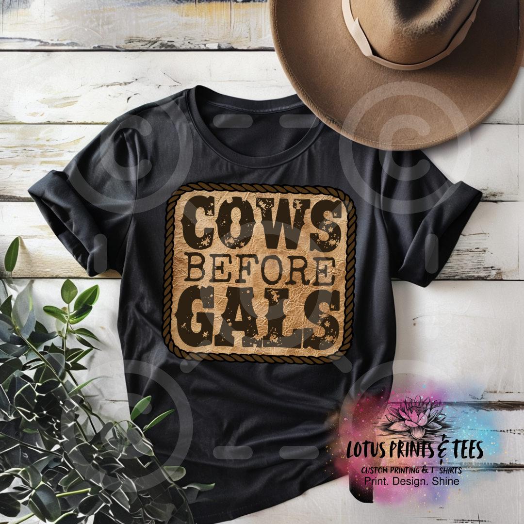 Cows Before Gals Custom Graphic Top