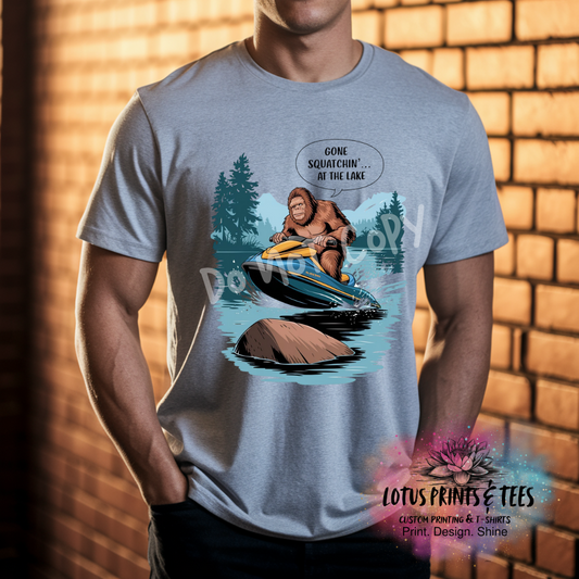 Gone Squatchin at the Lake Custom Graphic Top