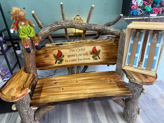 Local Amish-Made Sassafras Wood Bench (IN STORE PICK UP ONLY!!!)